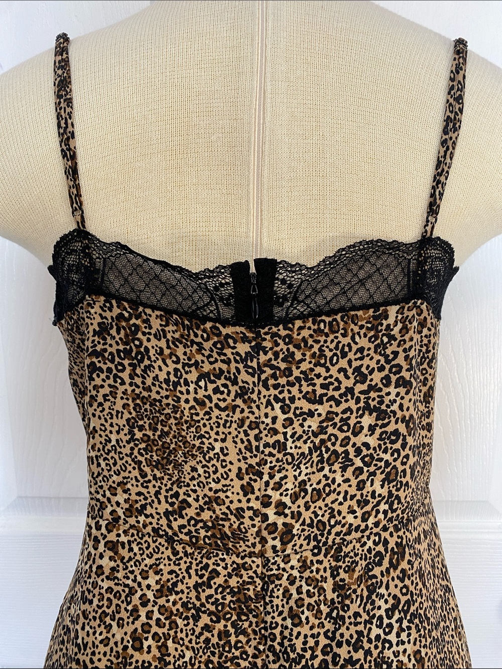 1.STATE Rebel Animal Beats Leopard Lace Trim Slip Midi Dress Size 6 NWT - Picture 10 of 16